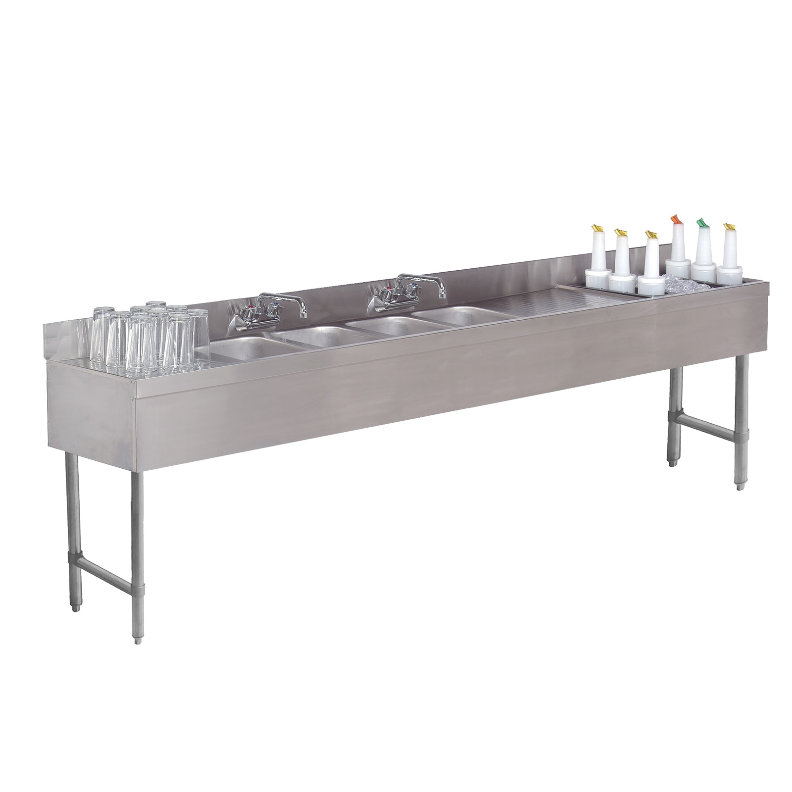 Advance Tabco, SLC-73C-R, Underbar Ice Bin/Cocktail Station, Sink Combo, 54 Lbs Capacity, 12" W, 33" H