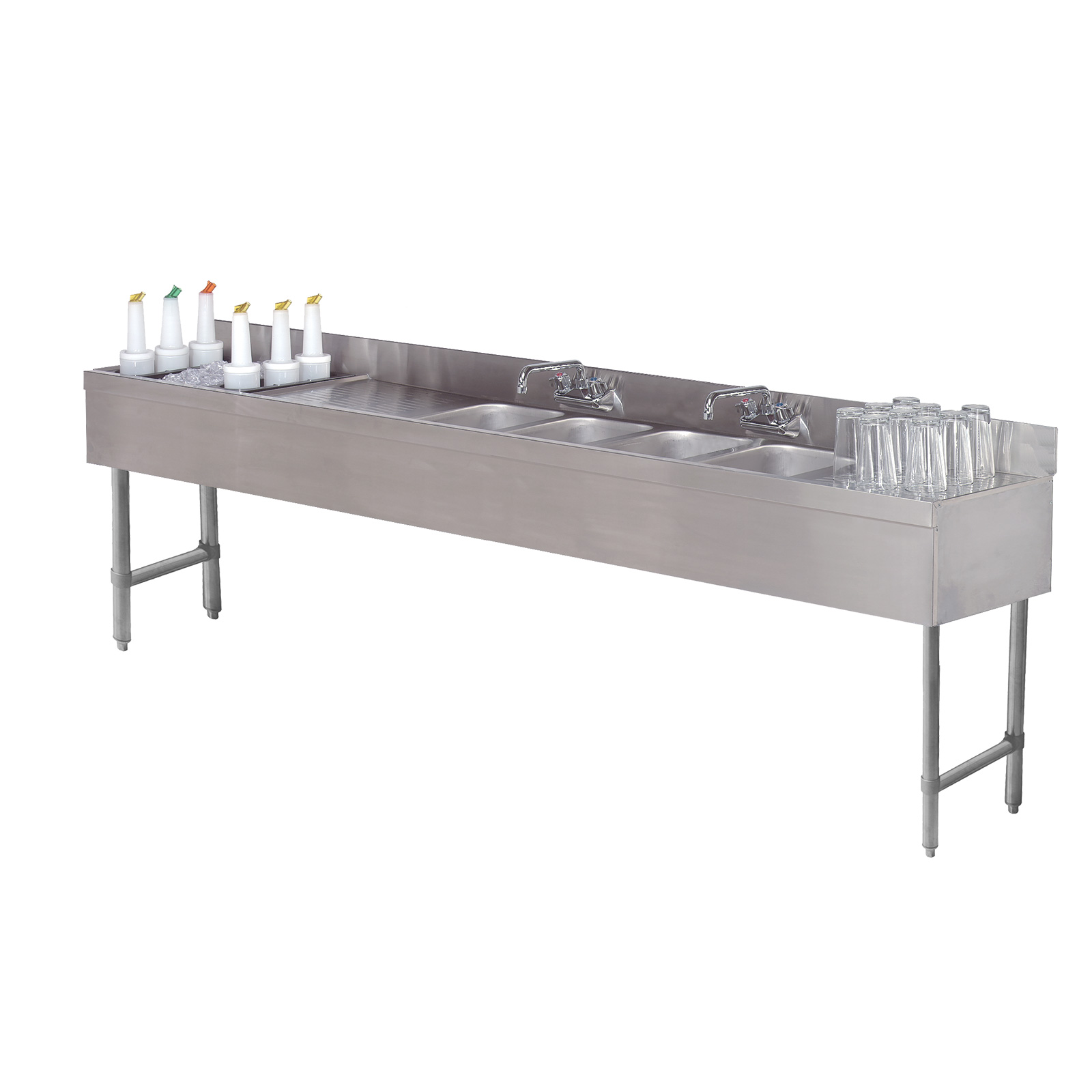 Advance Tabco, SLC-73C-L, Underbar Ice Bin/Cocktail Station, Sink Combo, 54 Lbs Capacity, 12" W, 33" H