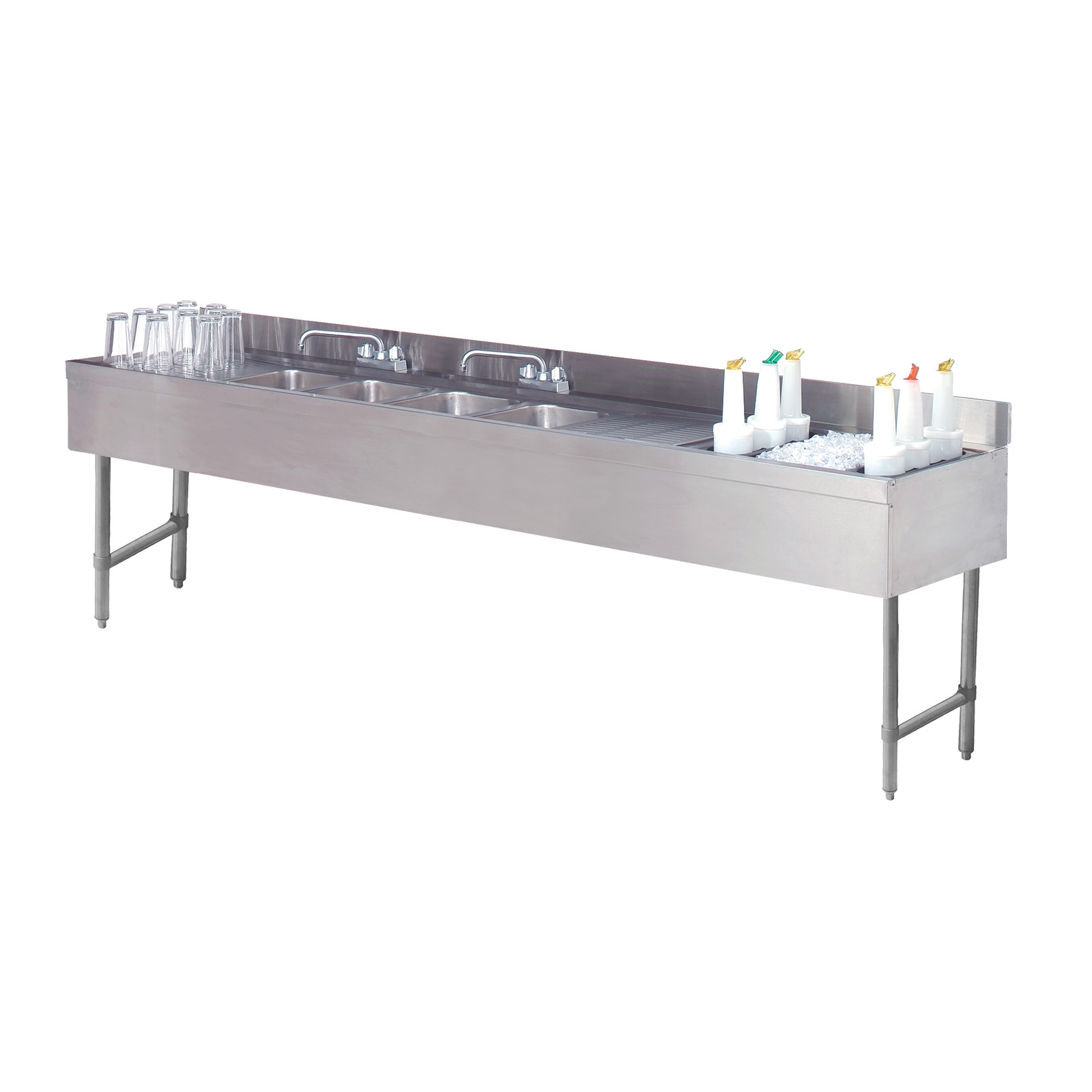 Advance Tabco, CRC-83C-R, Underbar Ice Bin/Cocktail Station, Sink Combo