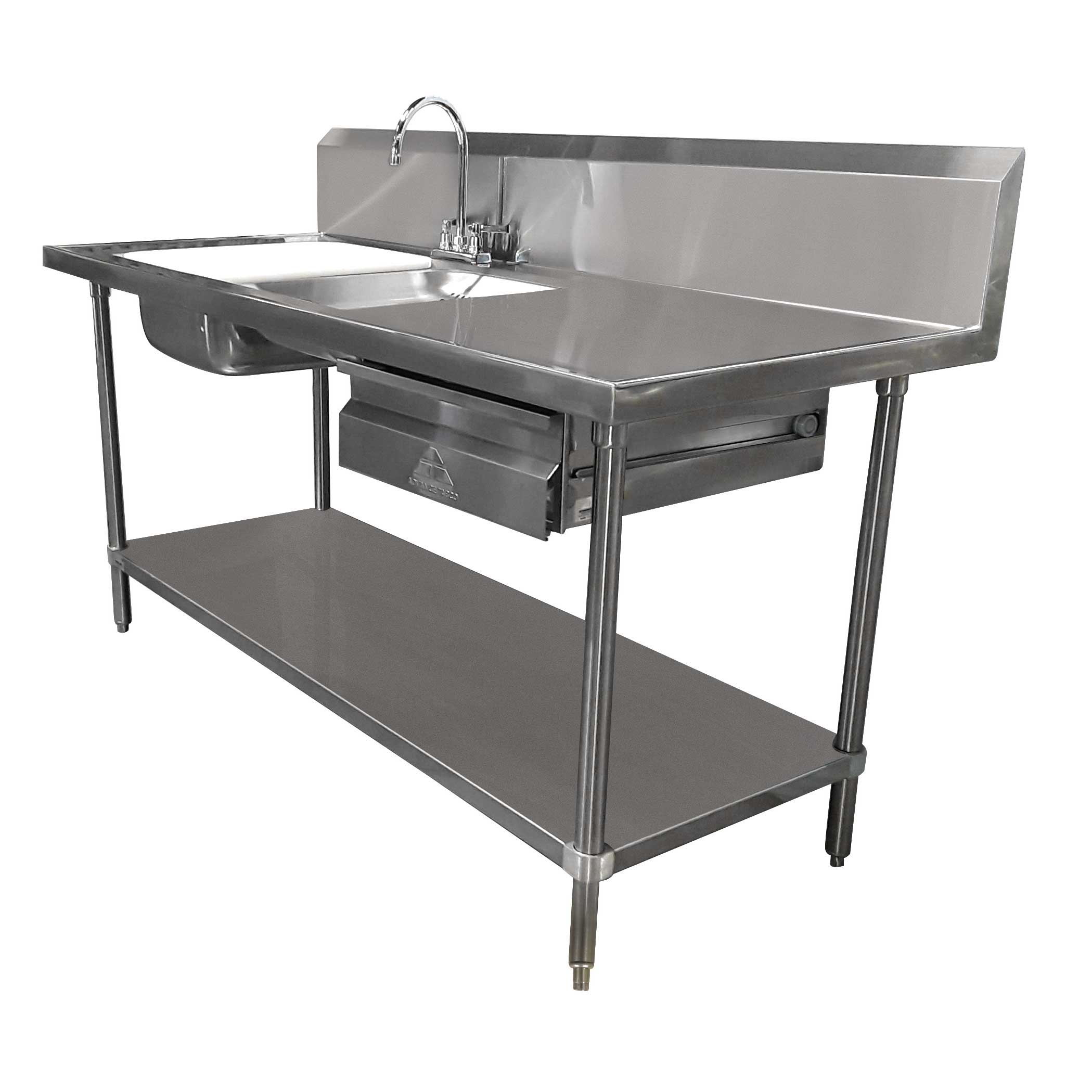 Advance Tabco, DL-30-96, Work Table, With Prep Sink(s)