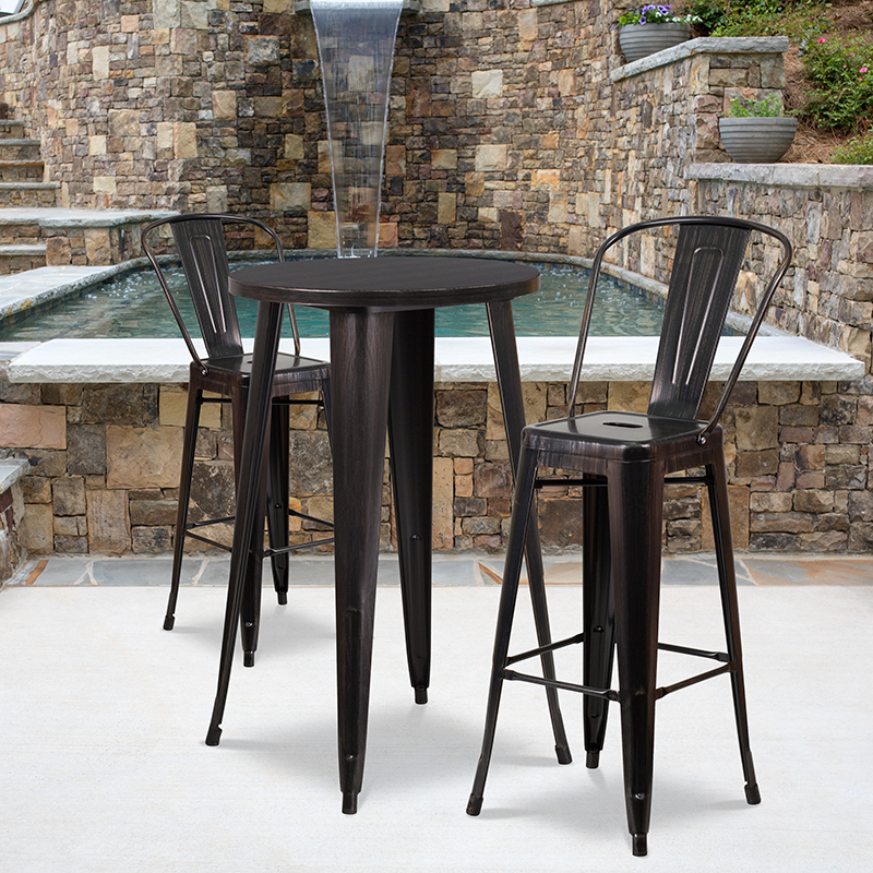Alamont Furniture, ALA-DI62-194706, Metal Colorful Bar Table and Stool Sets