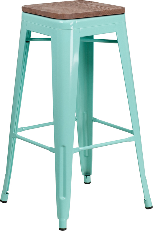 Alamont Furniture, ALA-FUCU-249954, Metal/Wood Colorful Restaurant Barstools