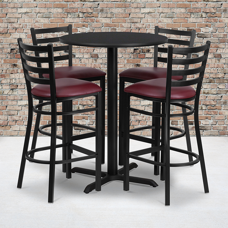Alamont Furniture, ALA-IECG2-7773, Laminate Restaurant Bar Table and Stool Sets