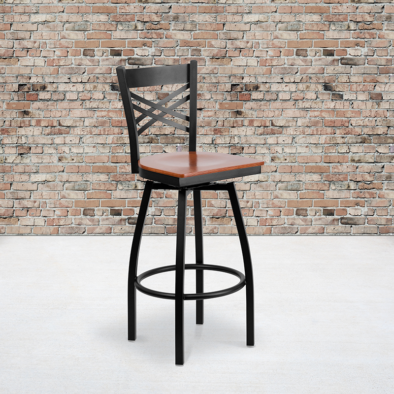 Alamont Furniture, ALA-YV7G-14376, Metal Restaurant Swivel Barstools