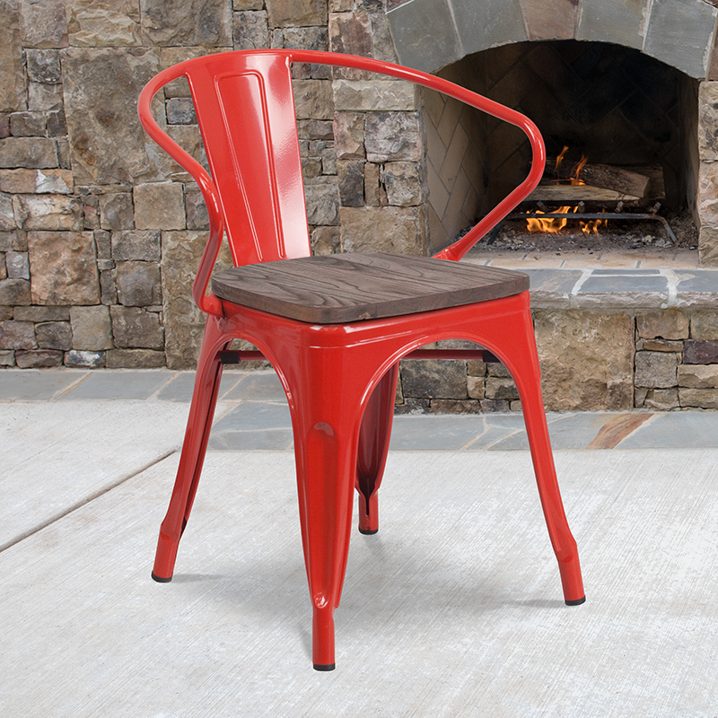 Alamont Furniture, ALA-DI42-249929, Metal/Wood Colorful Restaurant Barstools