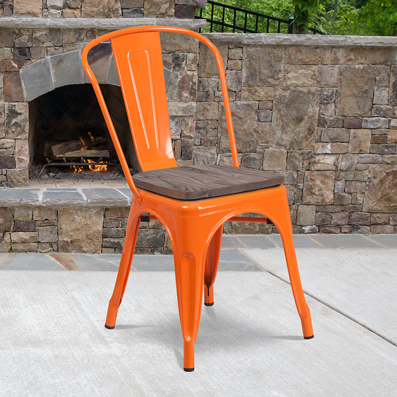 Alamont Furniture, ALA-DI42-249893, Metal/Wood Colorful Restaurant Barstools