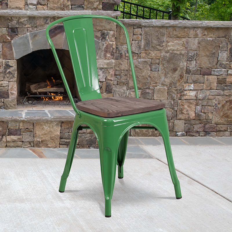 Alamont Furniture, ALA-DI42-249896, Metal/Wood Colorful Restaurant Barstools