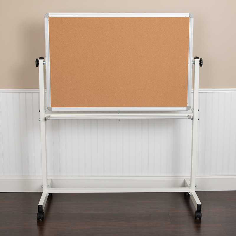 Alamont Furniture, ALA-ZVZD-442421, Reversible Mobile Cork/Marker Boards