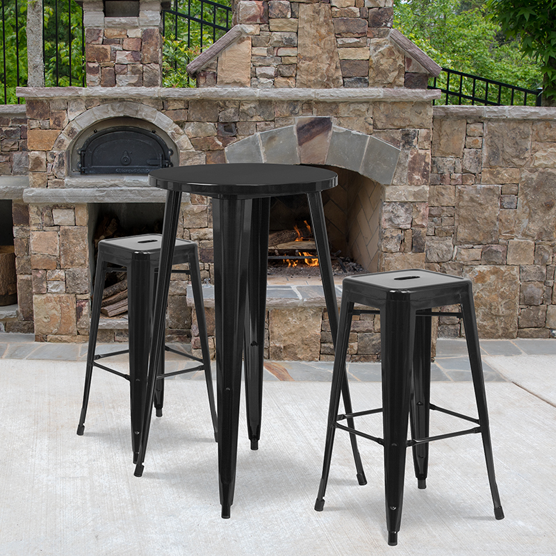Alamont Furniture, ALA-DI62-194693, Metal Colorful Bar Table and Stool Sets