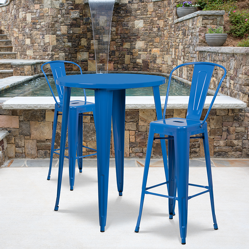 Alamont Furniture, ALA-DI62-194766, Metal Colorful Bar Table and Stool Sets