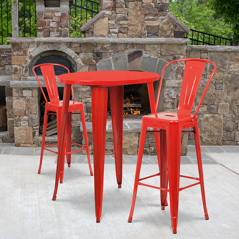 Alamont Furniture, ALA-DI62-194794, Metal Colorful Bar Table and Stool Sets