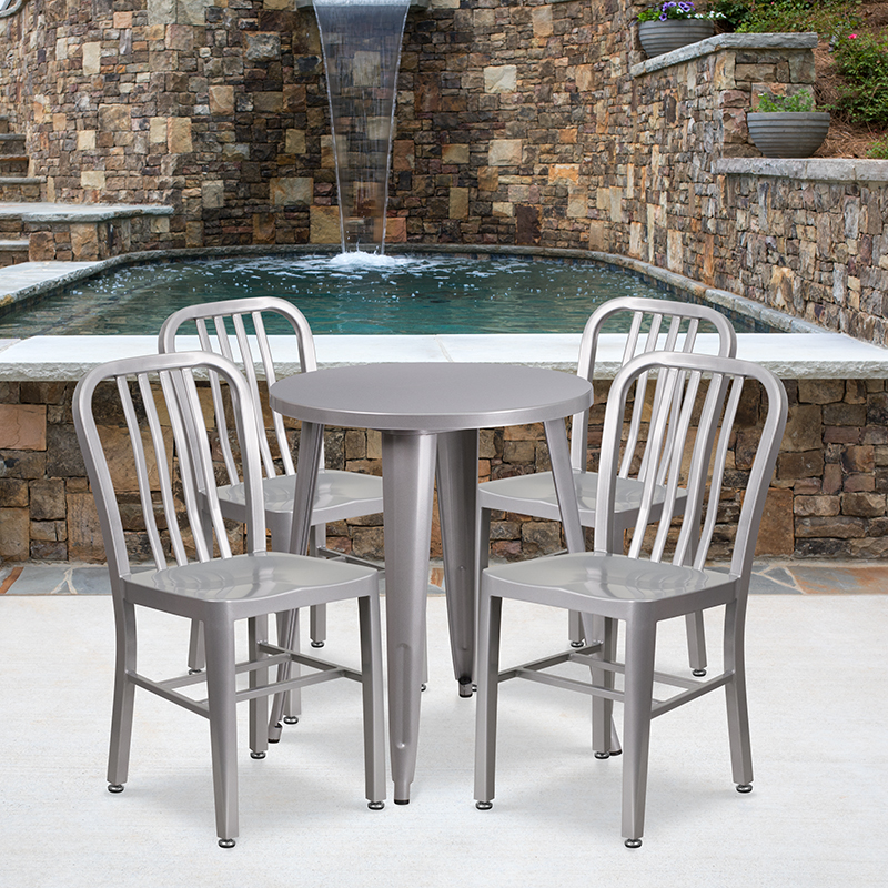 Alamont Furniture, ALA-DI62-194625, Metal Colorful Table and Chair Sets