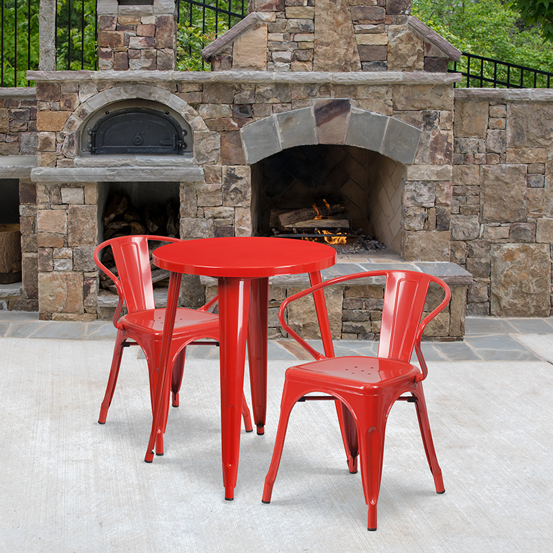 Alamont Furniture, ALA-DI62-194614, Metal Colorful Table and Chair Sets