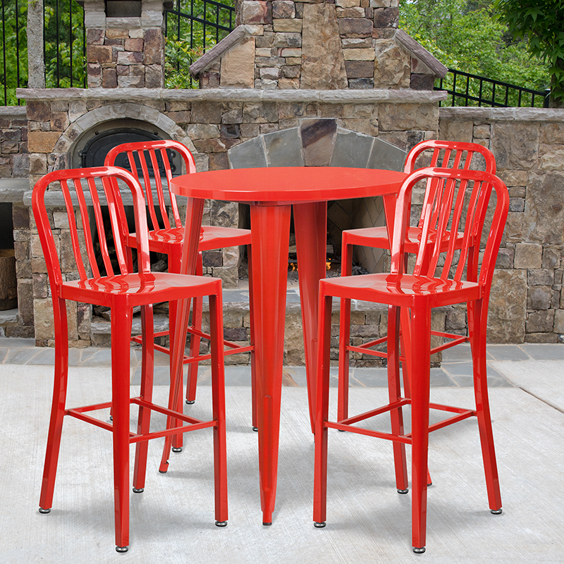 Alamont Furniture, ALA-DI62-194800, Metal Colorful Bar Table and Stool Sets