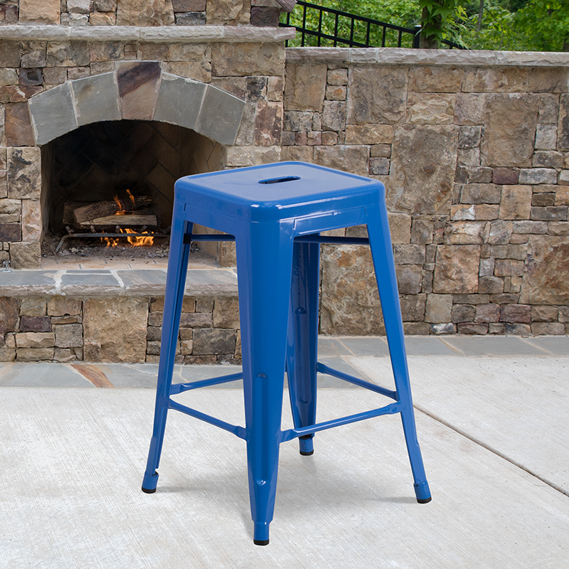 Alamont Furniture, ALA-DI42-134929, Metal Colorful Restaurant Counter Stools