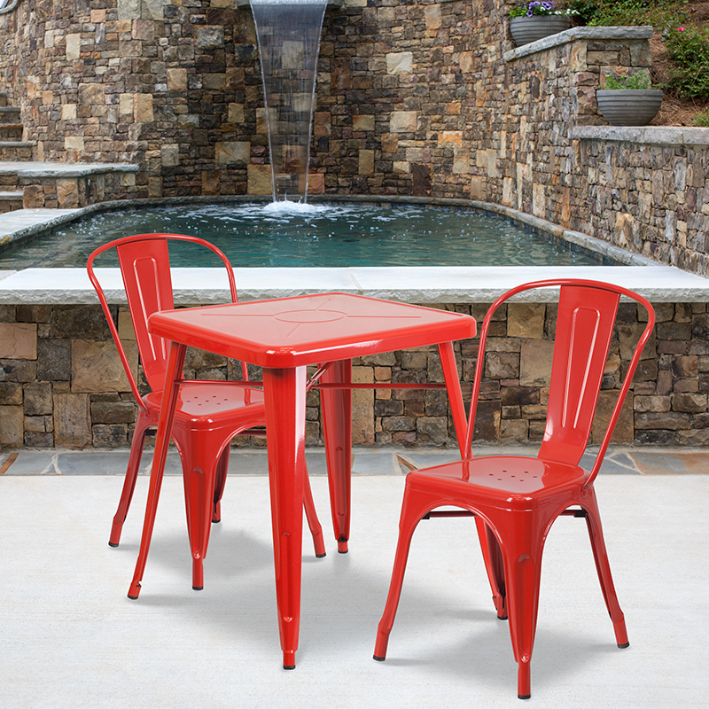 Alamont Furniture, ALA-DI42-159790, Metal Colorful Table and Chair Sets