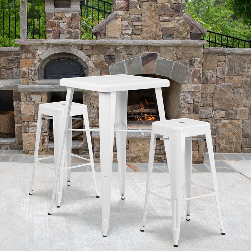 Alamont Furniture, ALA-DI42-161195, Metal Colorful Bar Table and Stool Sets