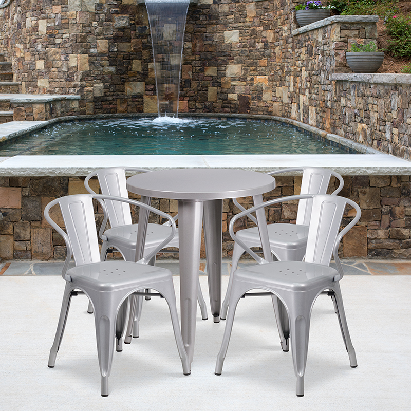 Alamont Furniture, ALA-DI62-194623, Metal Colorful Table and Chair Sets