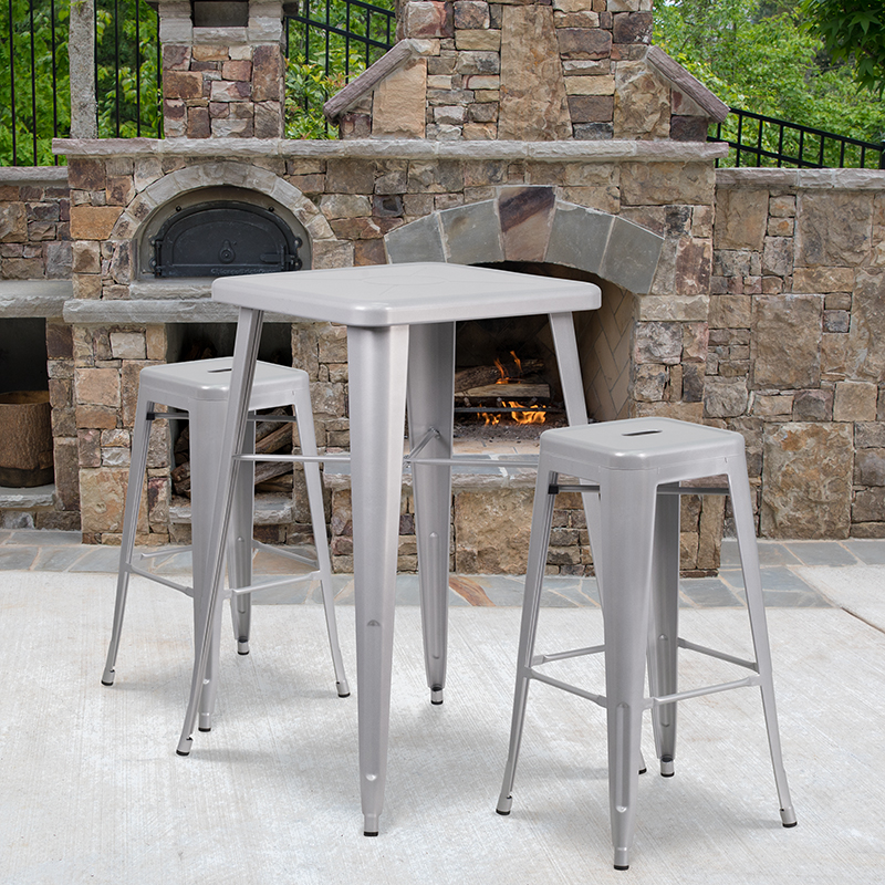 Alamont Furniture, ALA-DI42-161197, Metal Colorful Bar Table and Stool Sets