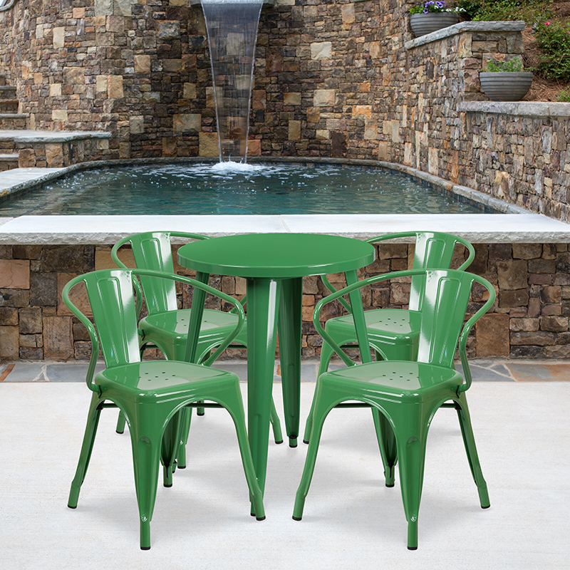 Alamont Furniture, ALA-DI62-194605, Metal Colorful Table and Chair Sets