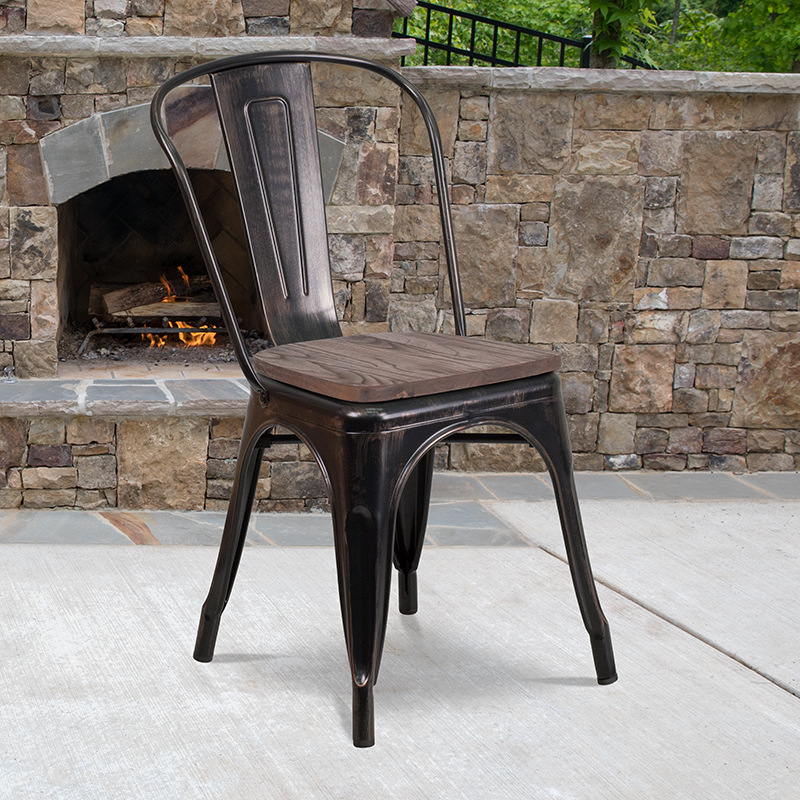 Alamont Furniture, ALA-DI42-249898, Metal/Wood Colorful Restaurant Chairs