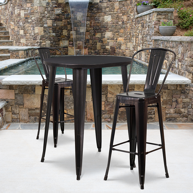 Alamont Furniture, ALA-DI62-194772, Metal Colorful Bar Table and Stool Sets