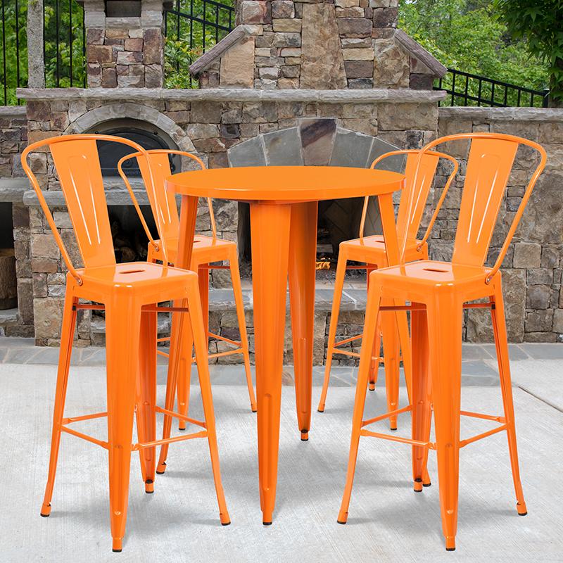 Alamont Furniture, ALA-DI62-194790, Metal Colorful Bar Table and Stool Sets