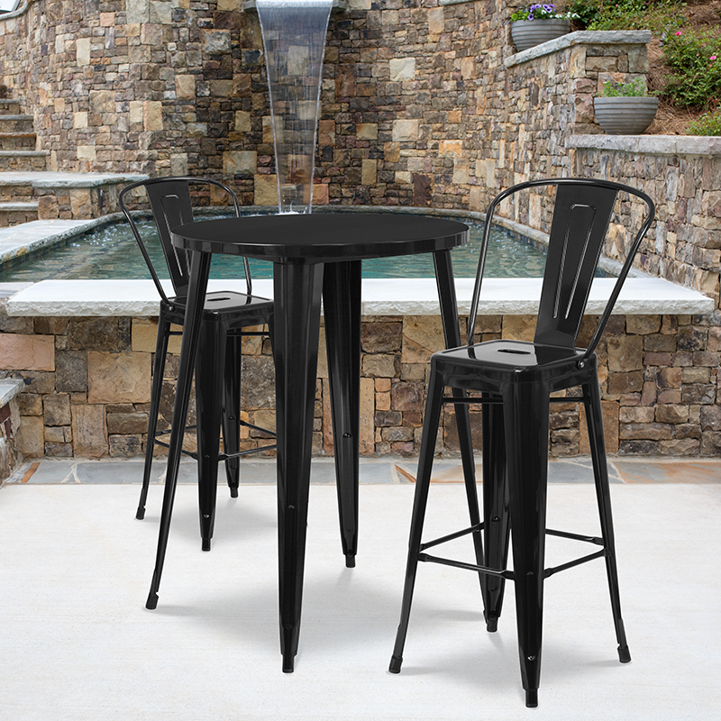 Alamont Furniture, ALA-DI62-194758, Metal Colorful Bar Table and Stool Sets