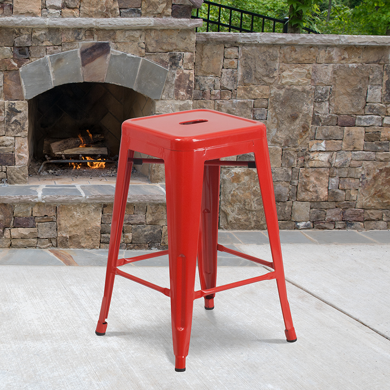 Alamont Furniture, ALA-DI42-22500, Metal Colorful Restaurant Counter Stools