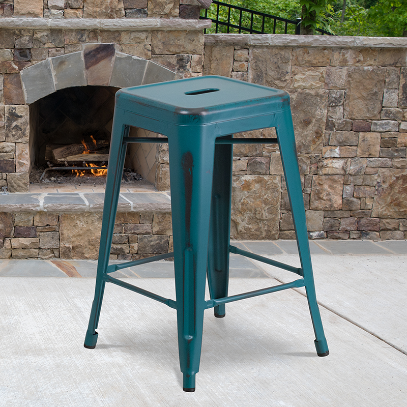 Alamont Furniture, ALA-FUCU-158210, Metal Colorful Restaurant Counter Stools