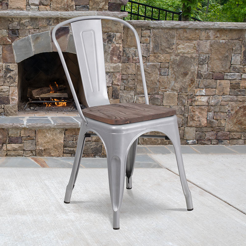 Alamont Furniture, ALA-DI42-243601, Metal/Wood Colorful Restaurant Chairs