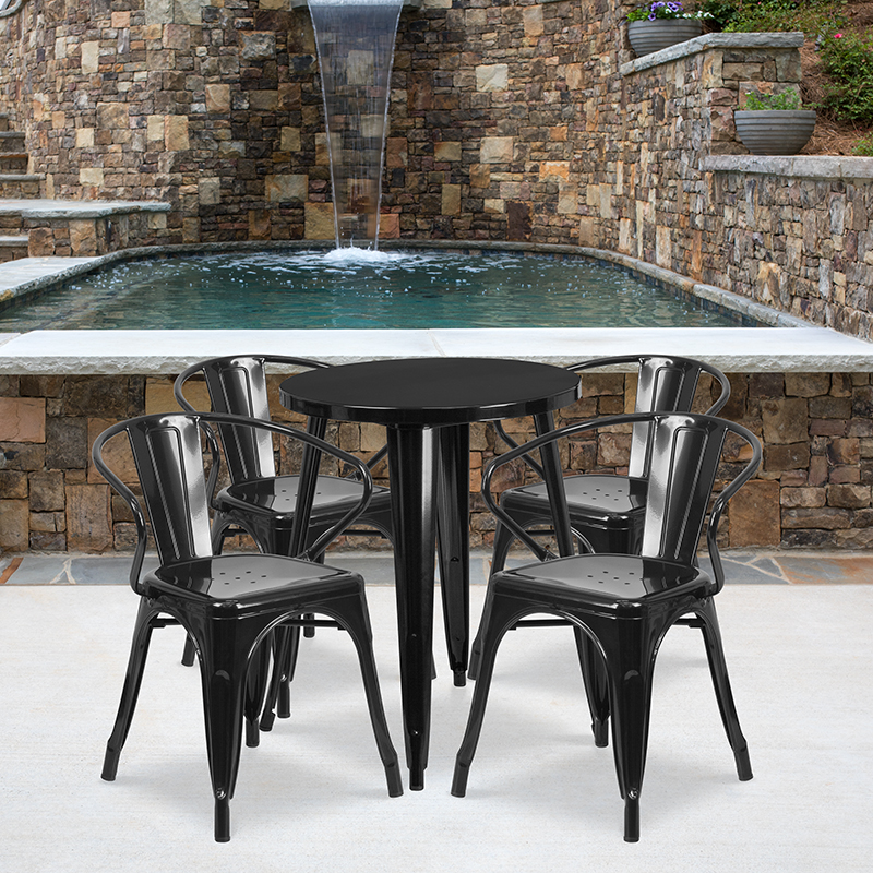 Alamont Furniture, ALA-DI62-194587, Metal Colorful Table and Chair Sets