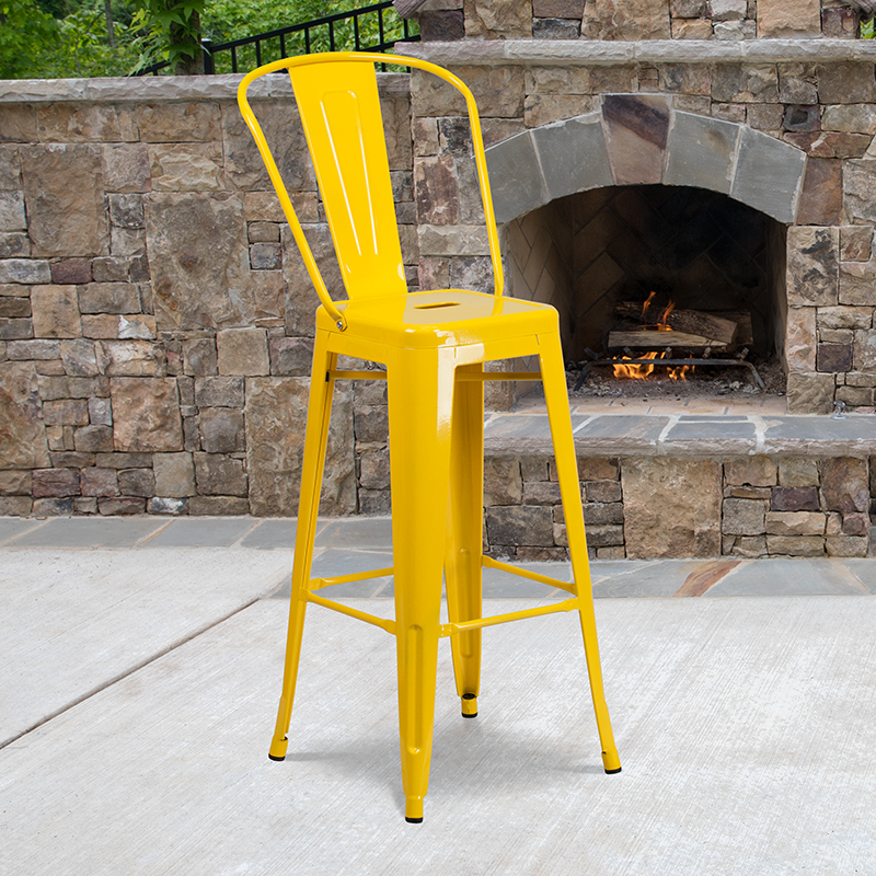Alamont Furniture, ALA-DI42-134910, Metal Colorful Restaurant Barstools