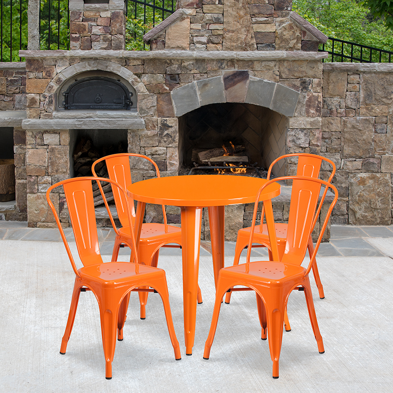 Alamont Furniture, ALA-DI62-194666, Metal Colorful Table and Chair Sets