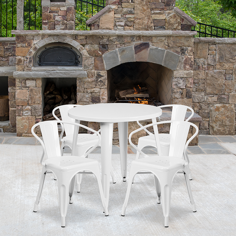 Alamont Furniture, ALA-DI62-194683, Metal Colorful Table and Chair Sets