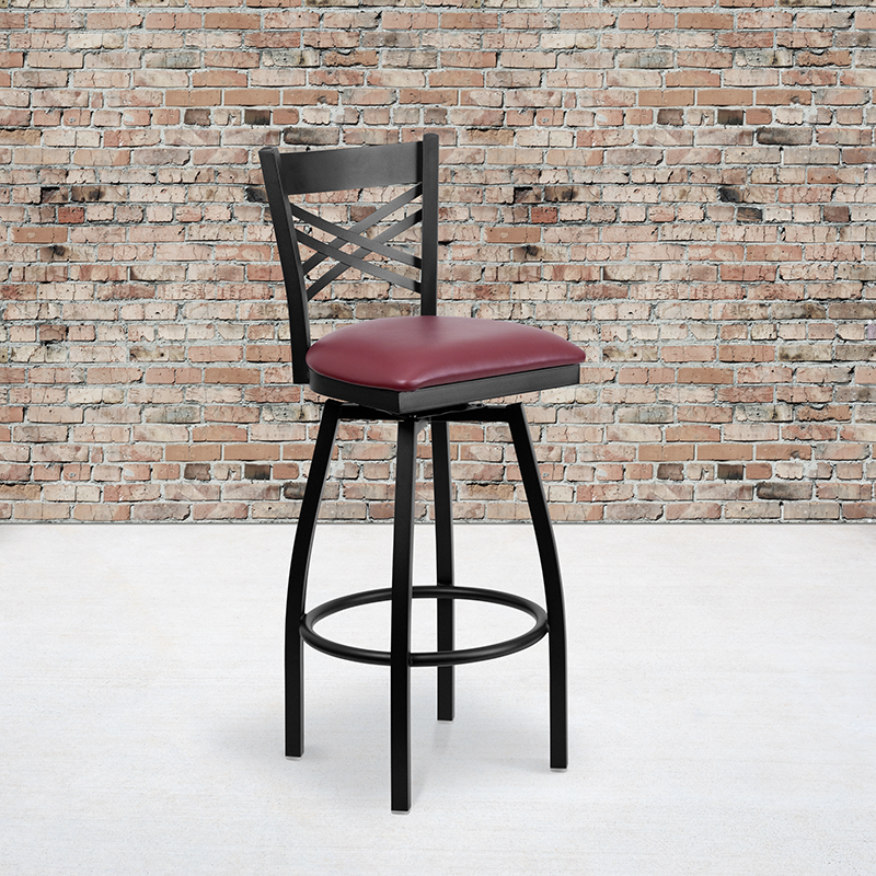 Alamont Furniture, ALA-YV7G-14375, Metal Restaurant Swivel Barstools