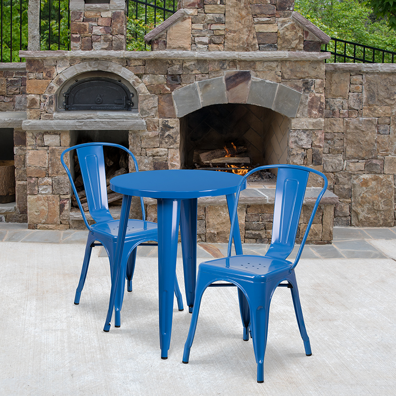 Alamont Furniture, ALA-DI62-194591, Metal Colorful Table and Chair Sets