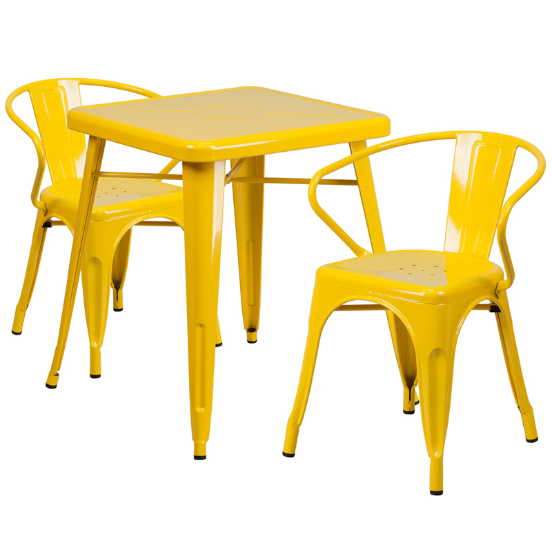 Alamont Furniture, ALA-DI42-159802, Metal Colorful Table and Chair Sets