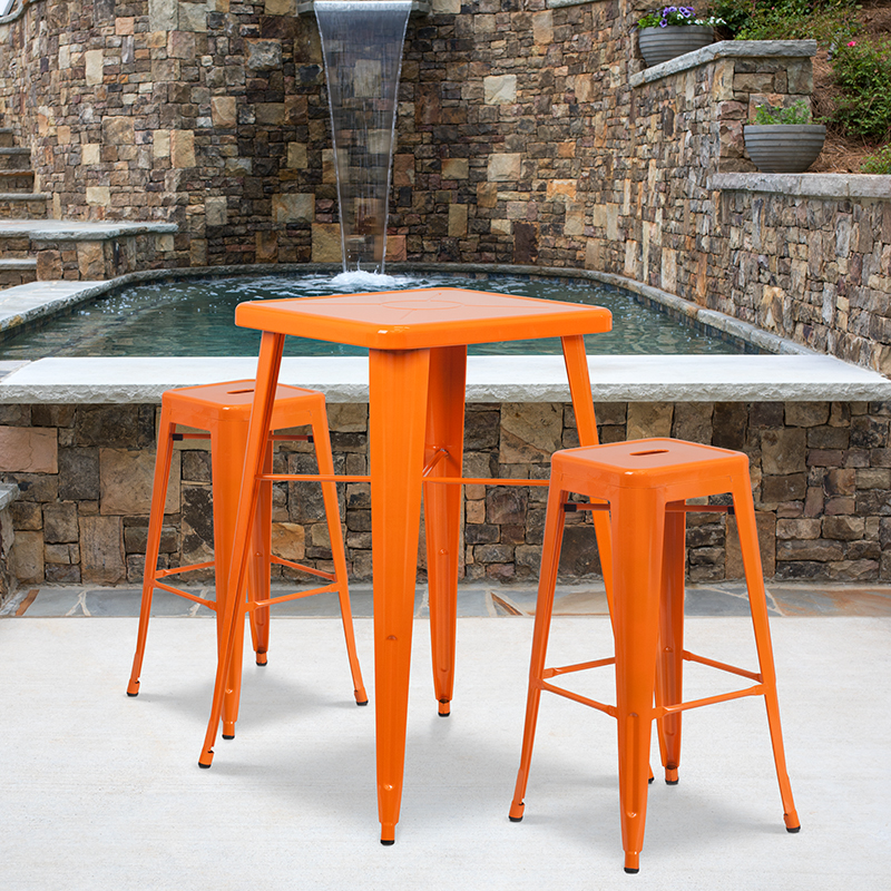 Alamont Furniture, ALA-DI42-161196, Metal Colorful Bar Table and Stool Sets