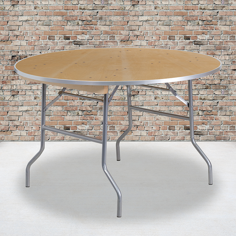 Alamont Furniture, ALA-YB59-14721, Round Wood Folding Tables