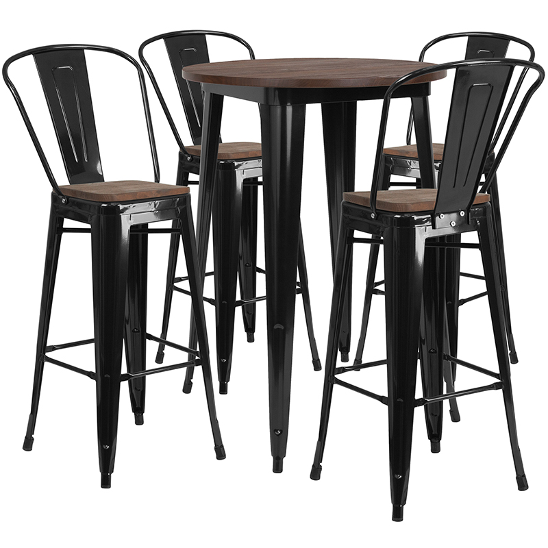 Alamont Furniture, ALA-DIXE-243635, Metal/Wood Colorful Bar Table and Stool Sets