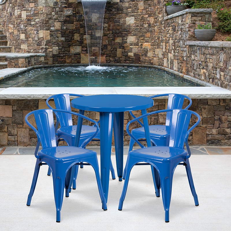Alamont Furniture, ALA-DI62-194593, Metal Colorful Table and Chair Sets