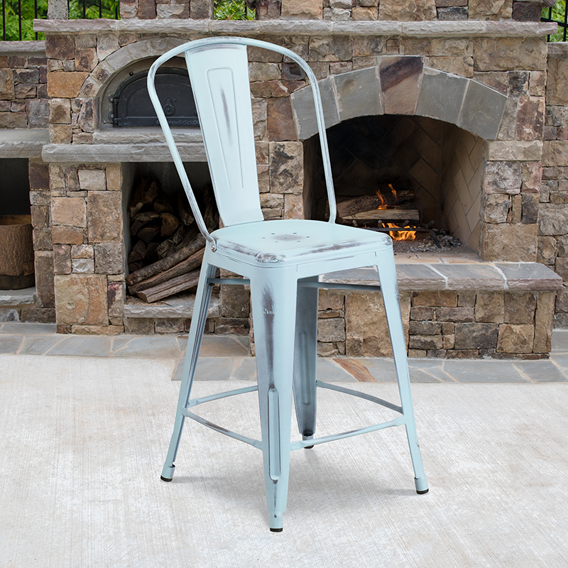 Alamont Furniture, ALA-FU46-157708, Metal Colorful Restaurant Counter Stools