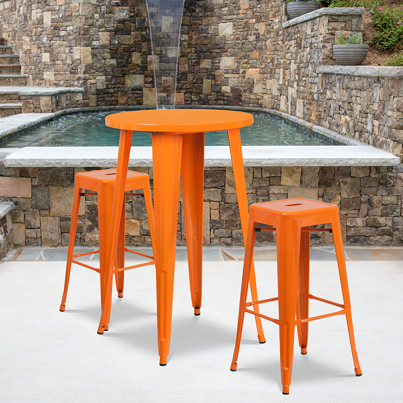 Alamont Furniture, ALA-DI62-194721, Metal Colorful Bar Table and Stool Sets