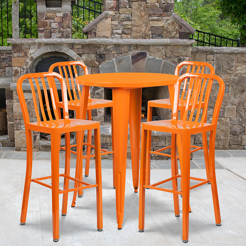 Alamont Furniture, ALA-DI62-194792, Metal Colorful Bar Table and Stool Sets