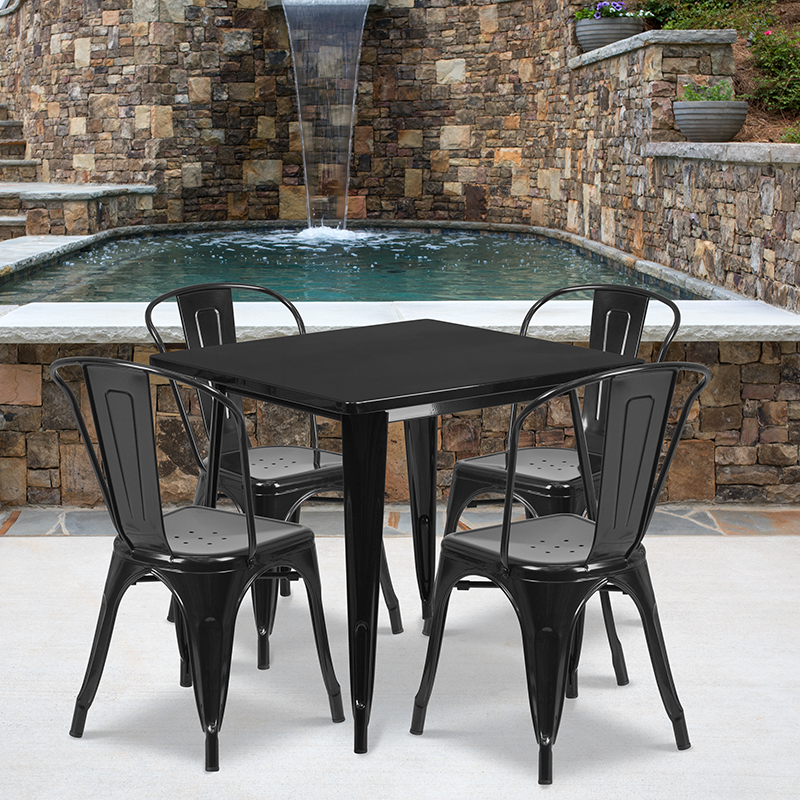 Alamont Furniture, ALA-FUDU-176625, Metal Colorful Table and Chair Sets