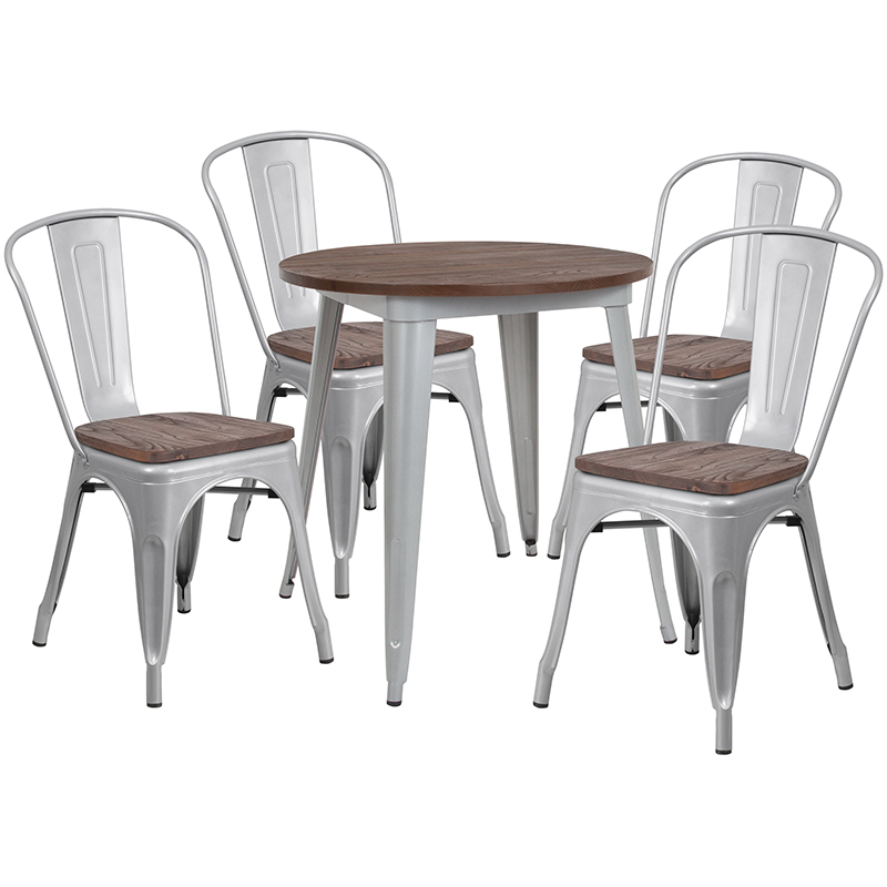 Alamont Furniture, ALA-DIXE-243620, Metal/Wood Colorful Table and Chair Sets