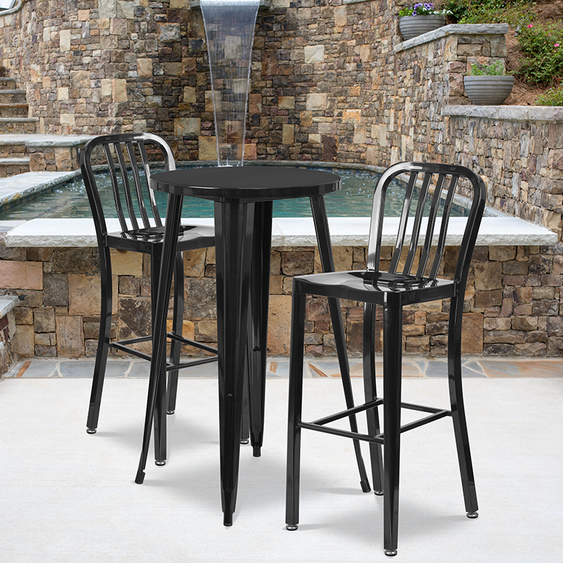 Alamont Furniture, ALA-DI62-194694, Metal Colorful Bar Table and Stool Sets