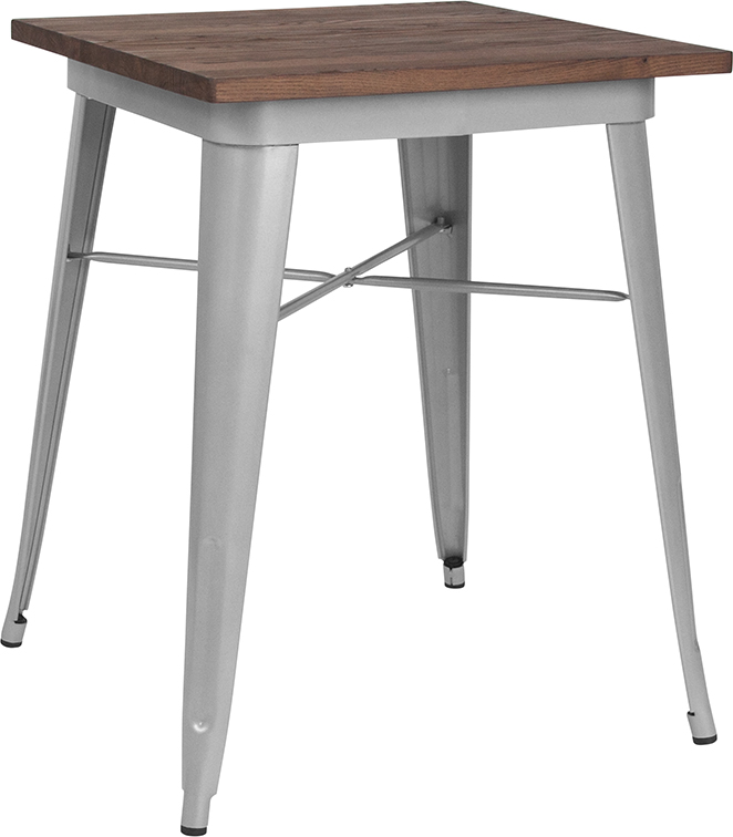 Alamont Furniture, ALA-DI42-239591, Metal/Wood Colorful Restaurant Tables