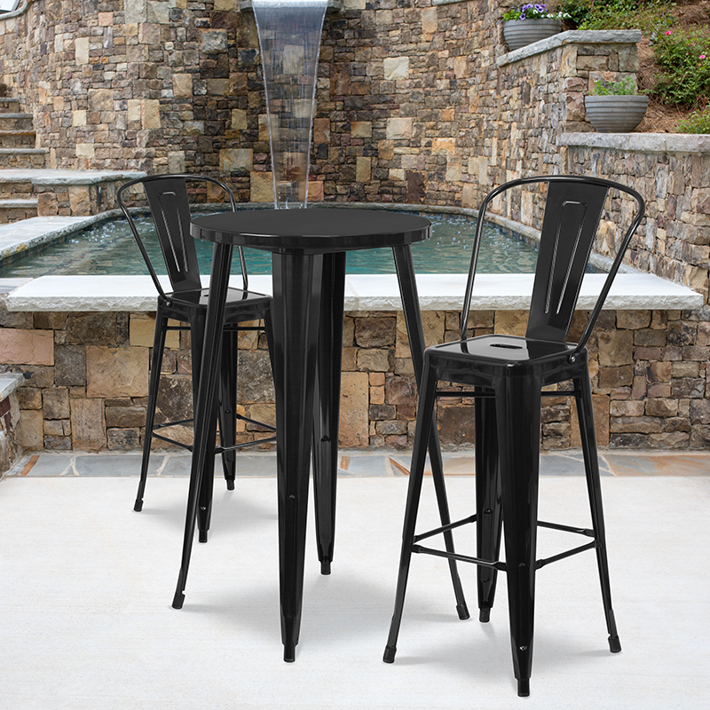 Alamont Furniture, ALA-DI62-194692, Metal Colorful Bar Table and Stool Sets